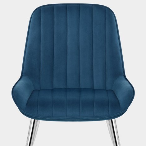 Mustang Chrome Chair Midnight Blue Velvet Seat Image