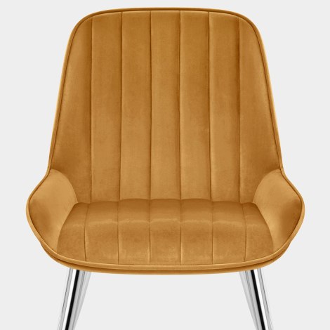 Mustang Chrome Chair Mustard Velvet Seat Image