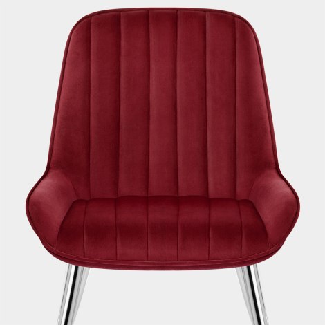 Mustang Chrome Chair Red Velvet Seat Image