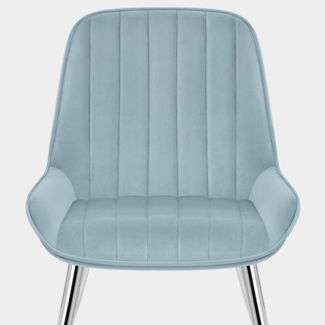 Mustang Chrome Chair Sky Blue Velvet Seat Image