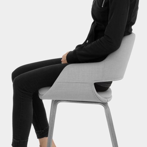 Nappa Bar Stool Grey Fabric Seat Image