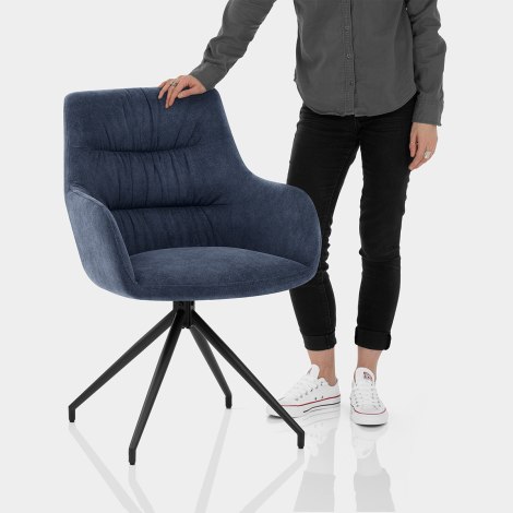 Nico Chair Blue Velvet Features Image