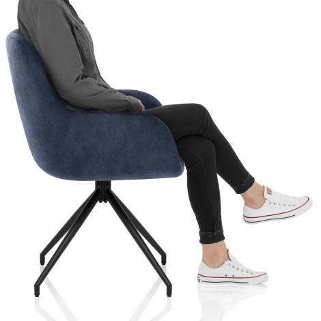 Nico Chair Blue Velvet Frame Image