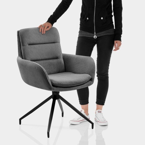 Nixon Arm Chair Dark Grey Features Image