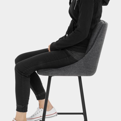 Nova Bar Stool Charcoal Fabric Seat Image