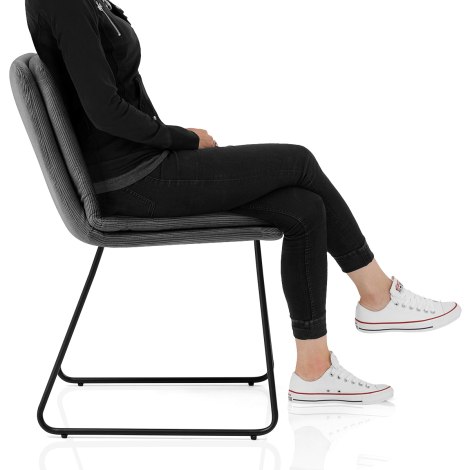 Riva Dining Chair Dark Grey Fabric Frame Image