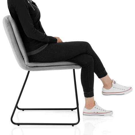 Riva Dining Chair Light Grey Fabric Frame Image