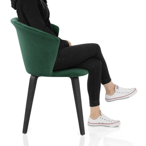 Scroll Dining Chair Green Velvet Frame Image