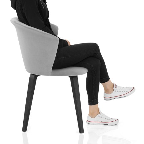 Scroll Dining Chair Grey Velvet Frame Image