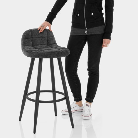 Solo Bar Stool Black Fabric Features Image