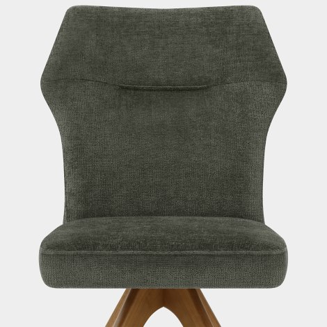 Troy Wooden Dining Chair Green Fabric Seat Image
