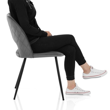 Viola Dining Chair Grey Velvet Frame Image