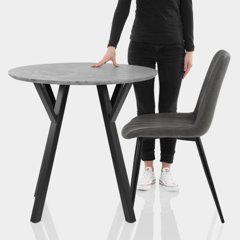 Wessex Dining Set Concrete & Charcoal Features Image