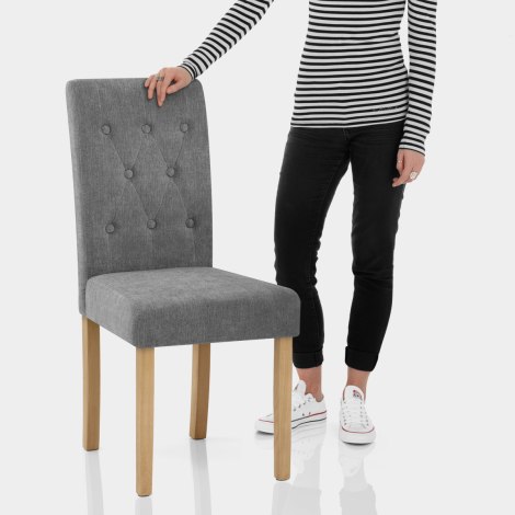 York Dining Chair Grey Fabric Features Image