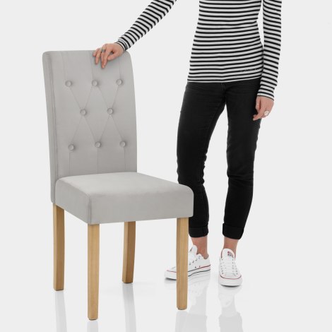 York Dining Chair Grey Velvet Features Image