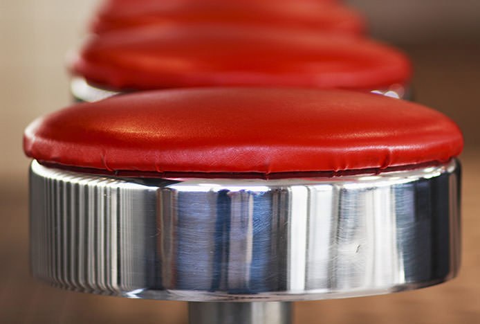 Red And Chrome American Diner Stool