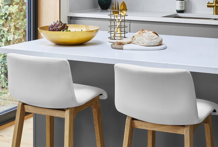 Cushioned Wave Bar Stools In Kitchen