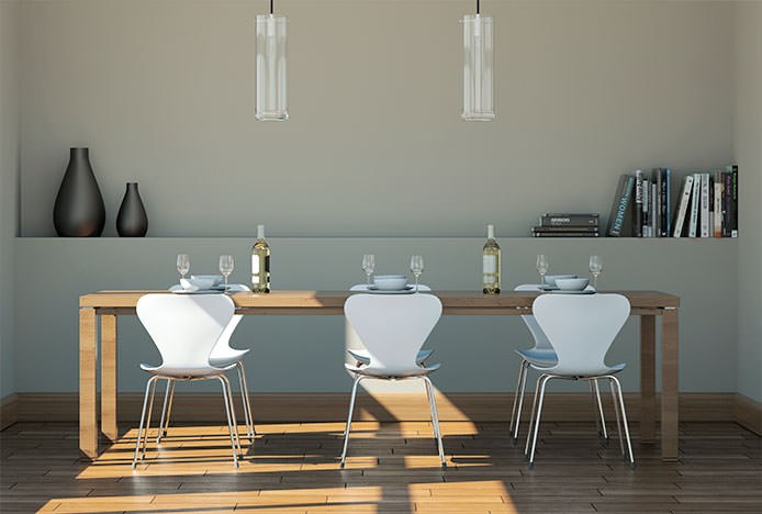 Neat Symmetrical Dining Space
