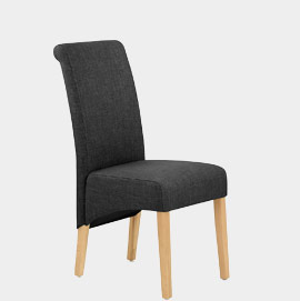 Carlo Oak Chair Charcoal Fabric