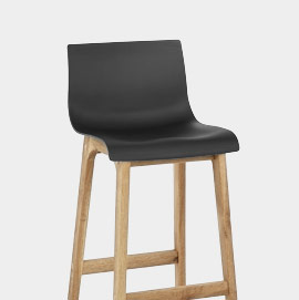 Drift Oak and Black Bar Stool