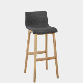 Drift Oak & Charcoal Fabric Stool