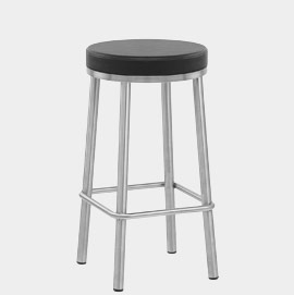 Vision Brushed Steel Stool Black