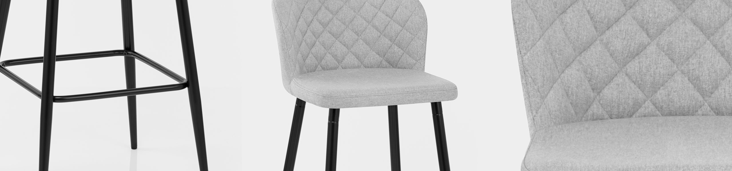 Strand High Bar Stool Grey Fabric Video Banner