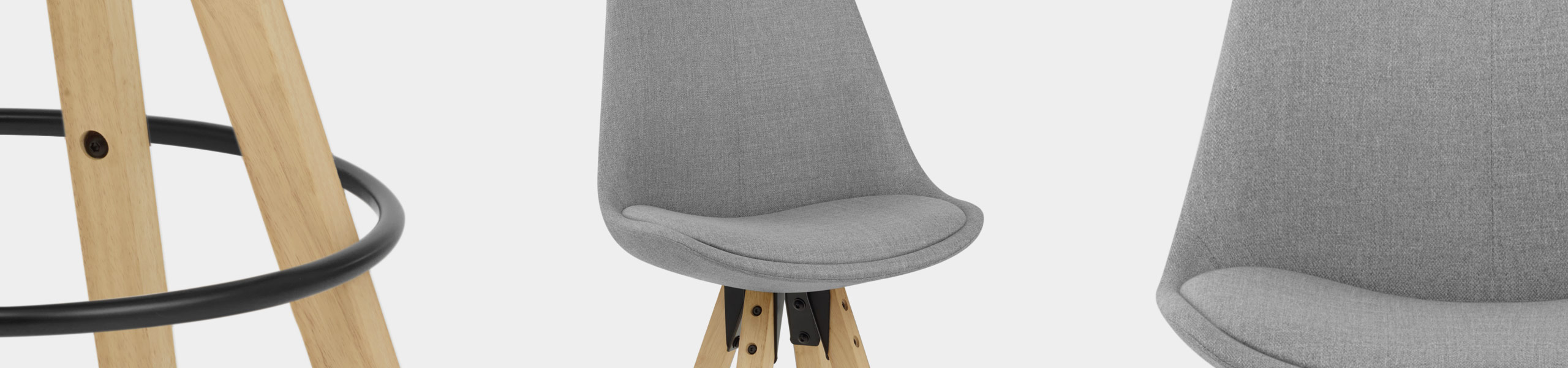 Aero Bar Stool Grey Fabric Video Banner
