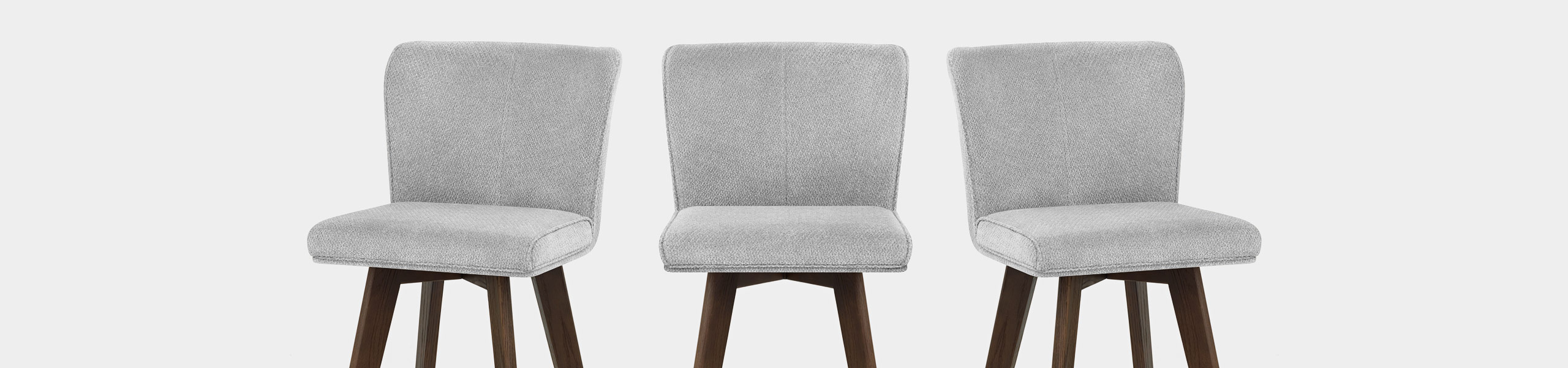 Aldo Dark Oak Bar Stool Light Grey Fabric Video Banner