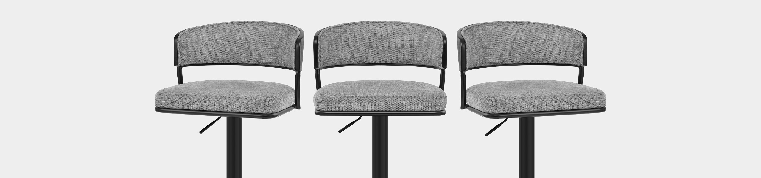 Alexa Bar Stool Grey Fabric Video Banner