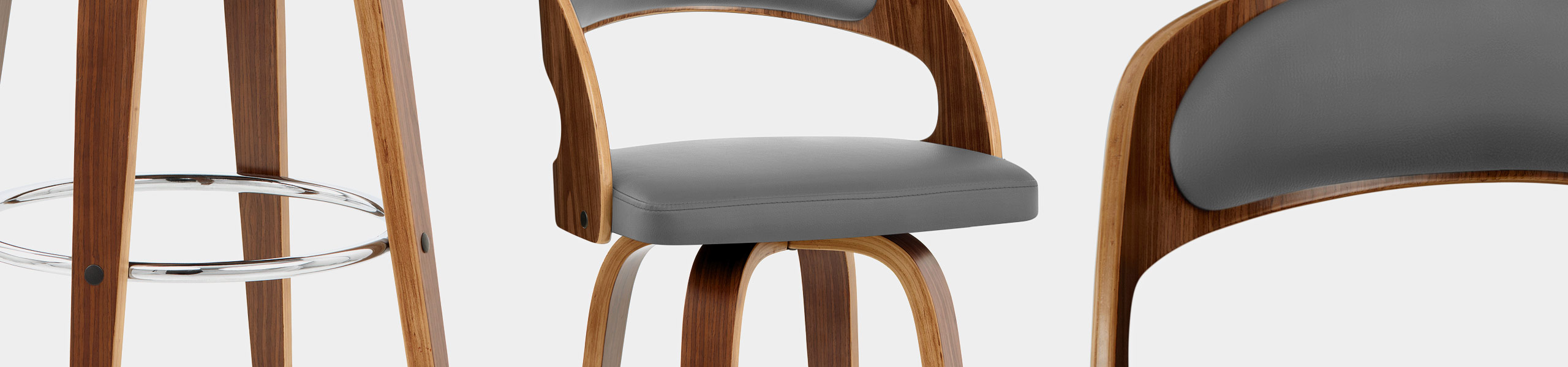 Alicia Walnut Bar Stool Grey Atlantic Shopping