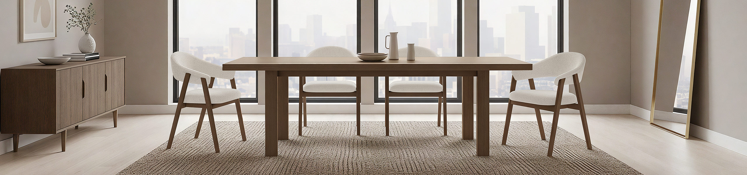 Amber Light Oak Chair Ivory Fabric Video Banner