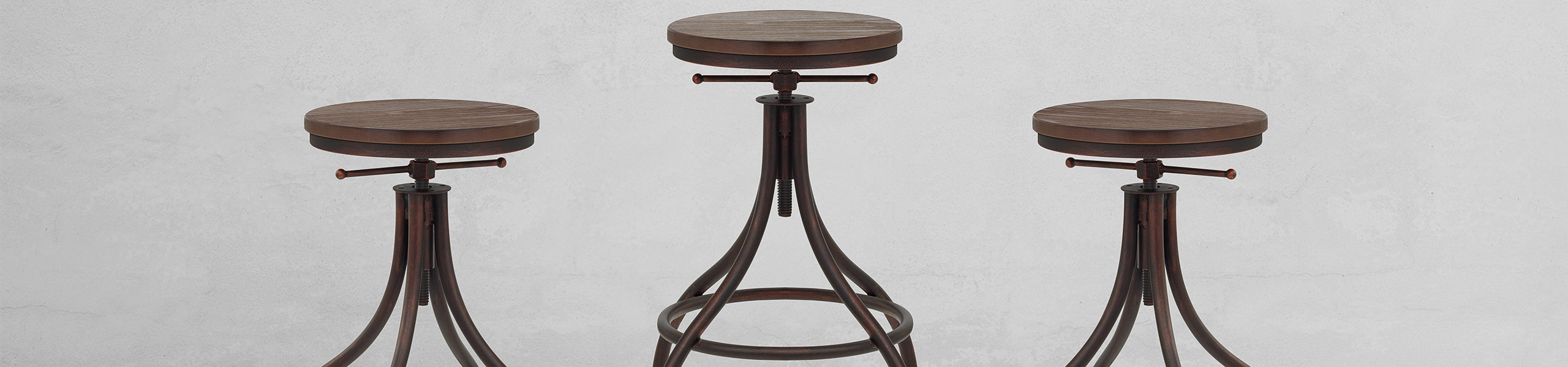 Arc Stool Antique Copper Video Banner