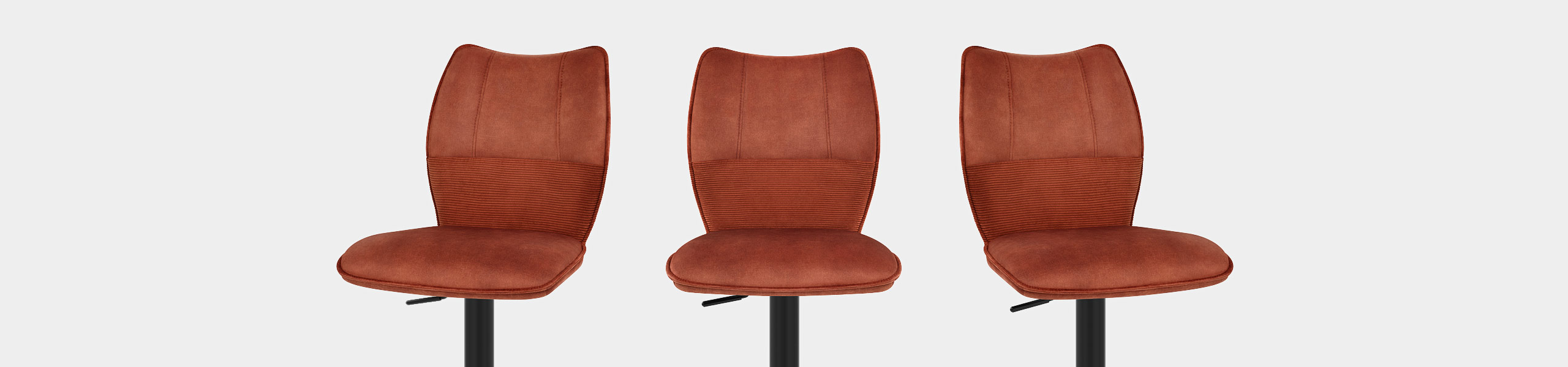 Art Bar Stool Burnt Orange Velvet - Atlantic Shopping