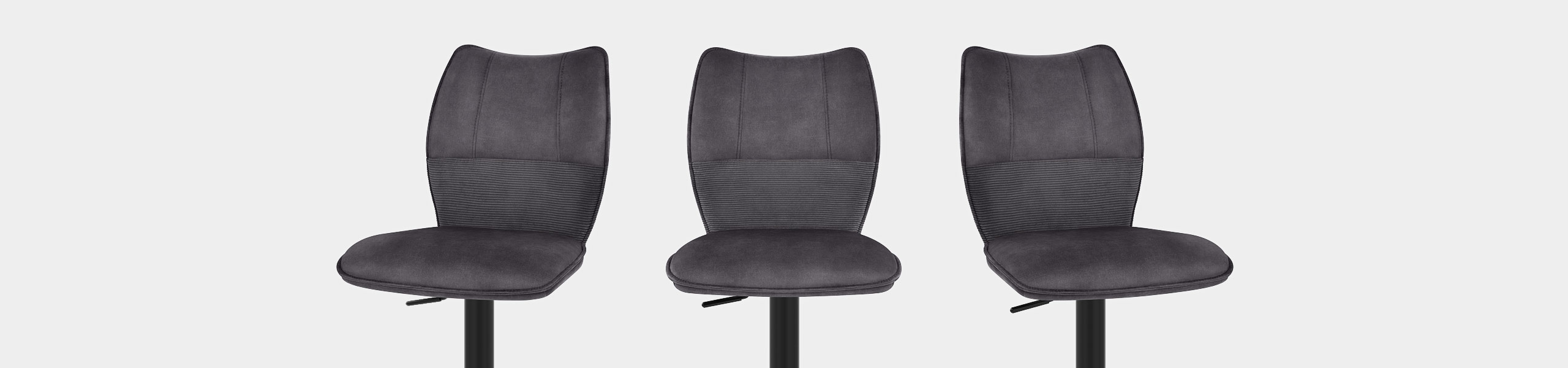 Art Bar Stool Charcoal Velvet - Atlantic Shopping