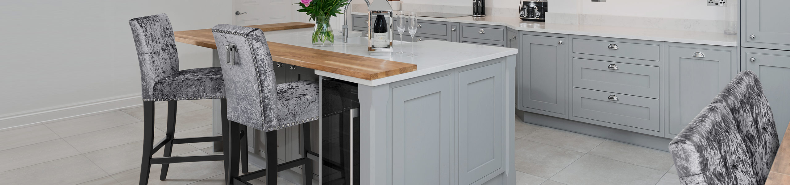 Barrington Bar Stool Grey Velvet Video Banner