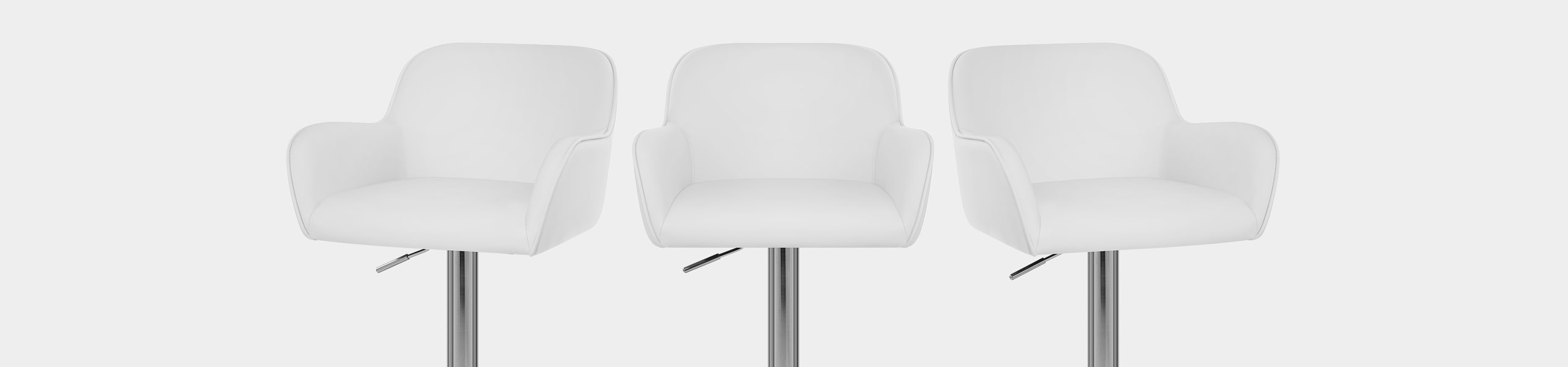 Berlin Brushed Bar Stool White Video Banner