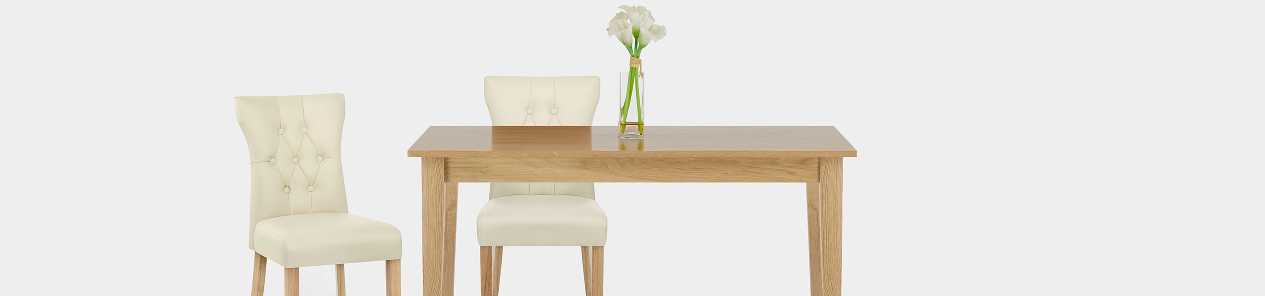 Bradbury Oak Dining Chair Cream Video Banner