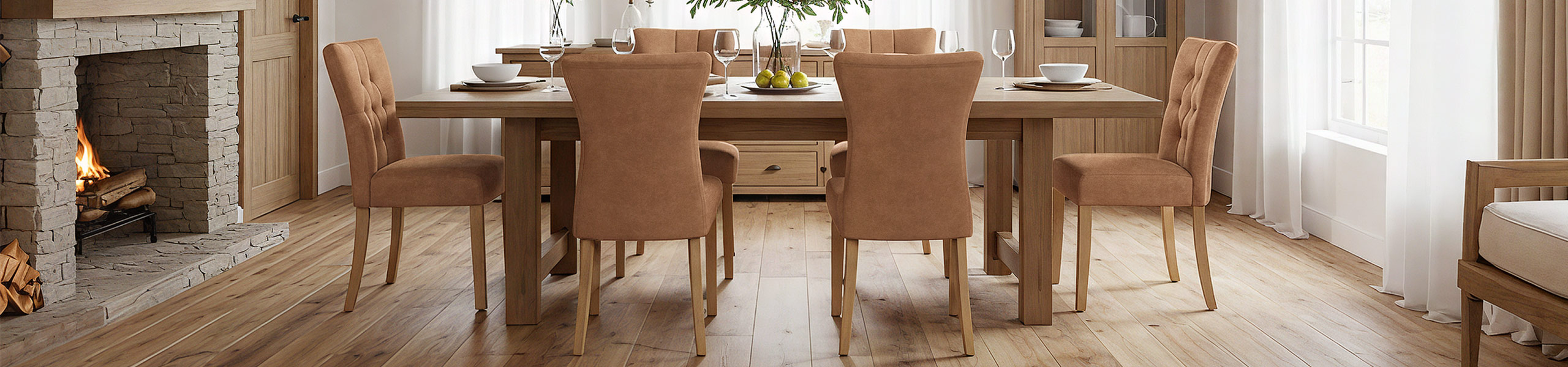 Bradbury Oak Dining Chair Tan Video Banner