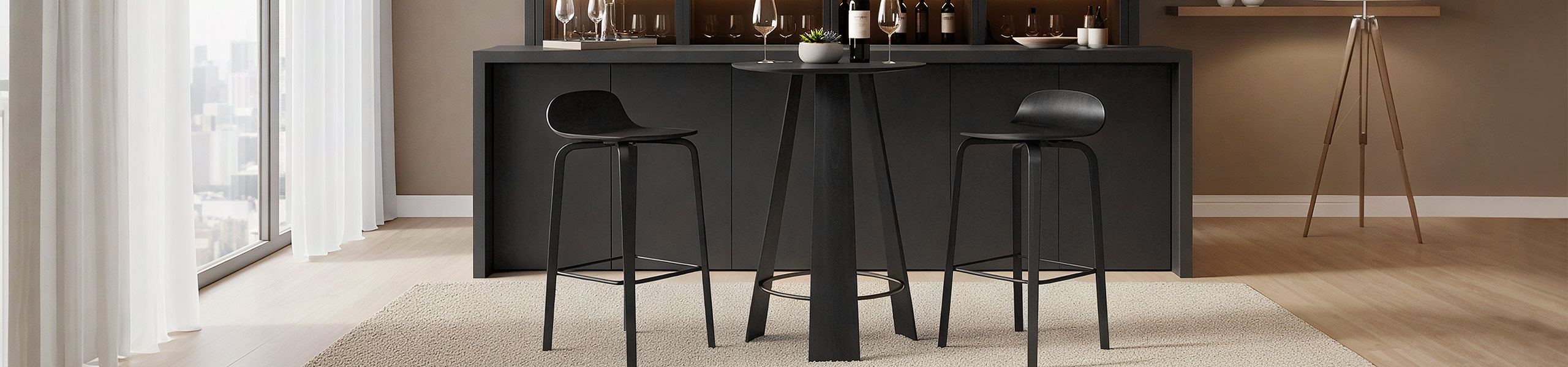 Bravo Bar Table Black Wood Video Banner