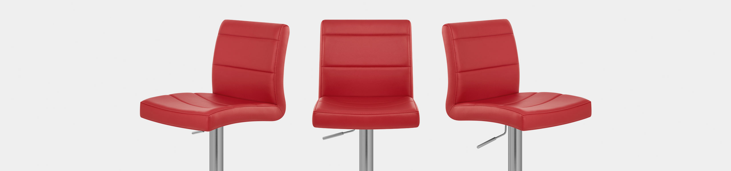 Brushed Steel Breakfast Bar Stool Red Video Banner