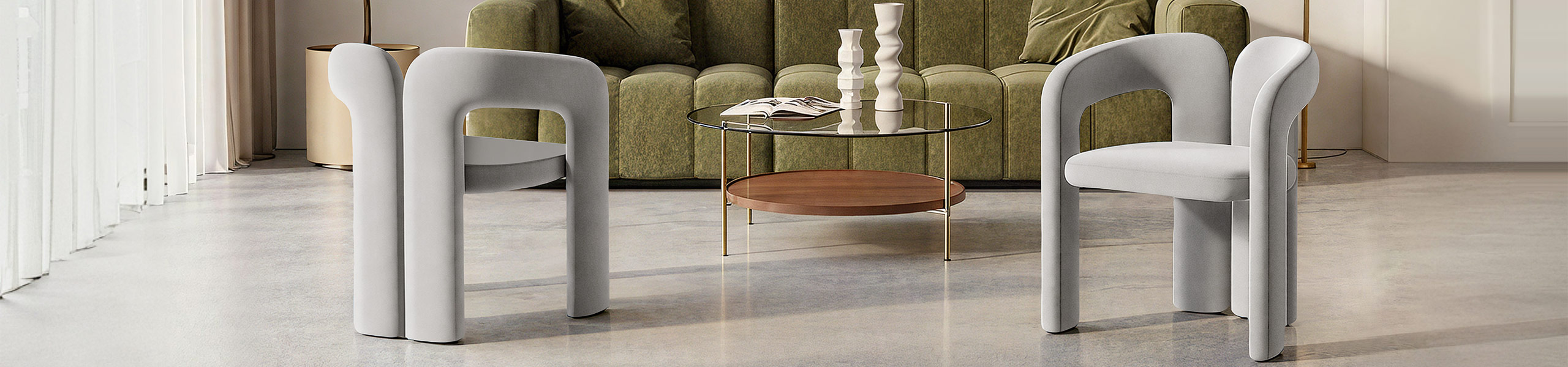 Bubble Chair Grey Velvet Video Banner