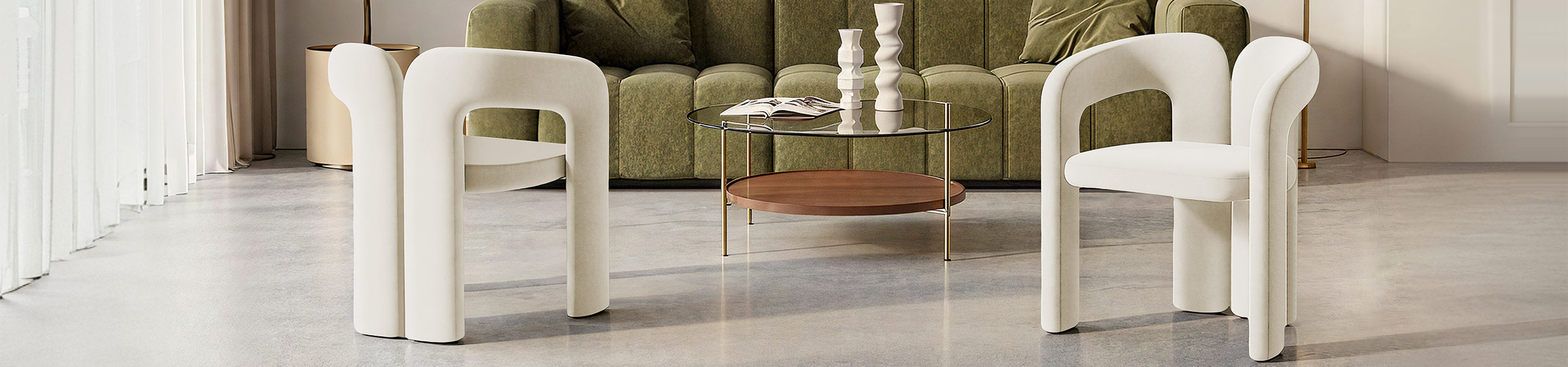 Bubble Chair Ivory Velvet Video Banner