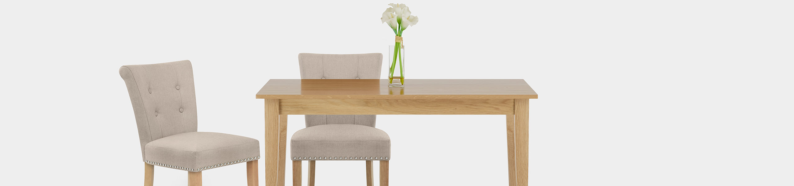 Buckingham Dining Chair Oak & Tweed Fabric Video Banner