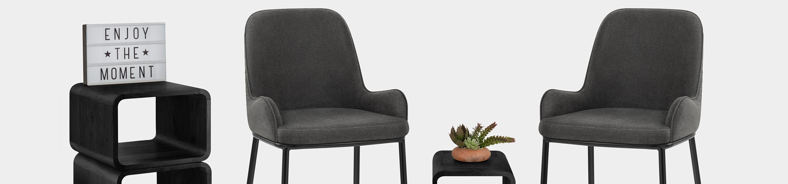 Cameo Bar Stool Charcoal Fabric Video Banner