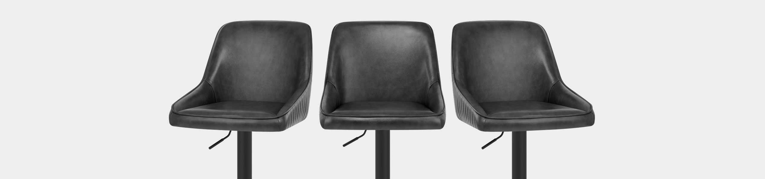 Canberra Real Leather Stool Black Video Banner