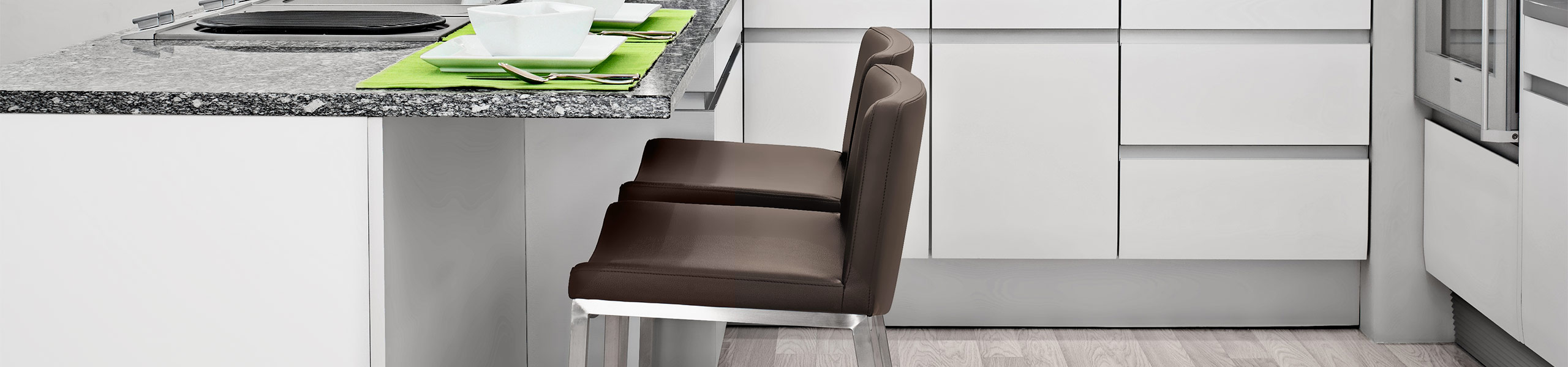 Capone Brushed Steel Stool Brown Video Banner