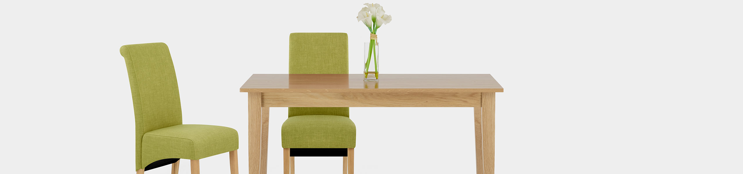 Carlo Oak Chair Green Fabric Video Banner