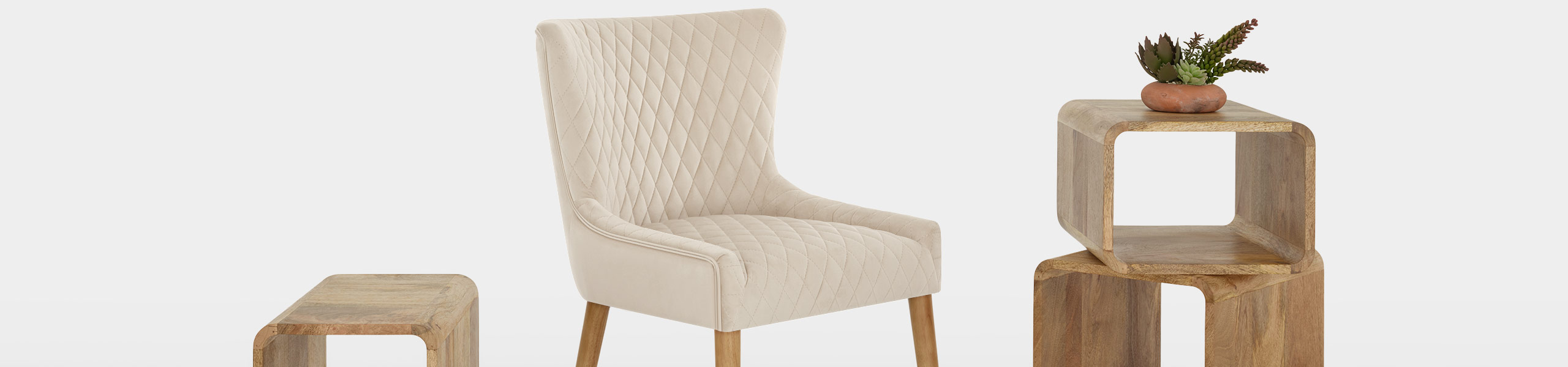 City Oak Chair Cream Velvet Video Banner