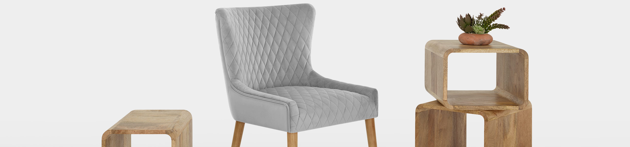 City Oak Chair Grey Velvet Video Banner